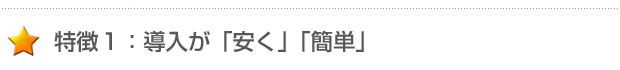 導入が安くて簡単
