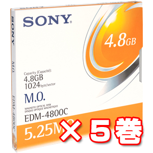特価 EDM-4800C｜Sony 5.25型MO 4.8GB リライタブル EDM-4800C ×5枚